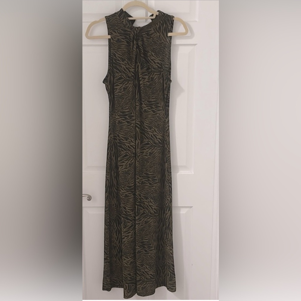 Worn twice to a ceremony .Halogen Black /Olive animal print